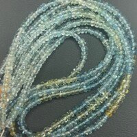 Aquamarine, Smooth Rondel, 4-4.5 mm, Green Blue, 40 cm