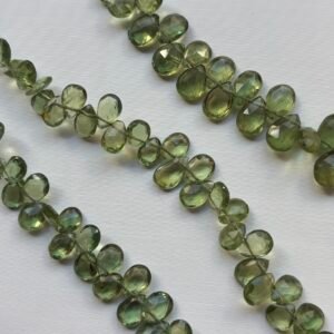 Apatite Faceted Pears, Natural AAA Quality Green , 6*3mm , 22cm