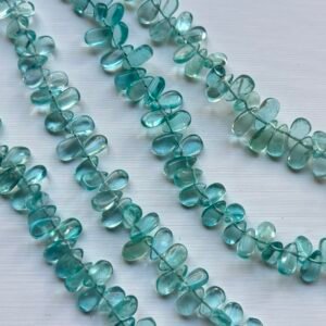 Apatite Smooth Pears, Blue , 8*4*1mm- 5*3*2mm, 22cm
