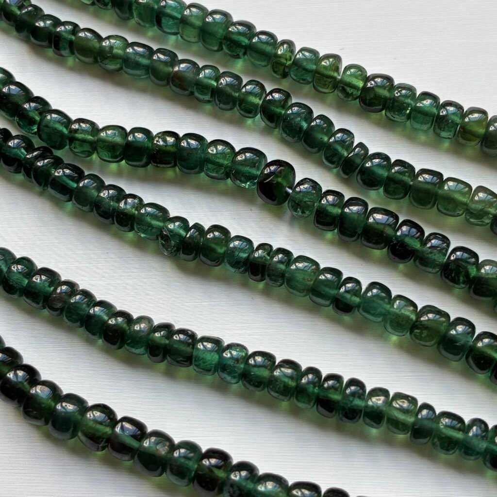 Apatite Smooth Rondlles, Natural Teal Green, 5*3.5mm, 44cm