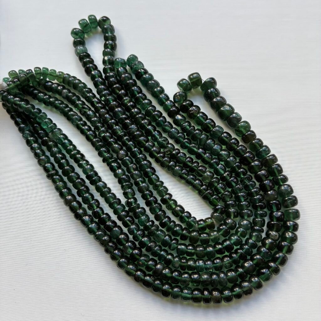 Apatite Smooth Rondlles, Natural Teal Green, 5*3.5mm, 44cm