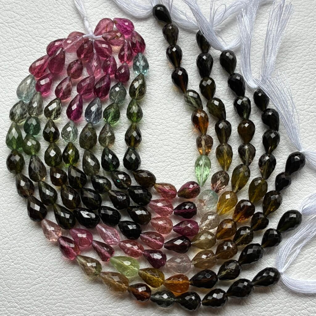 Tourmaline, straight Drilled Drops, 17 cm, 19 beads, 8.4*5.9 mm