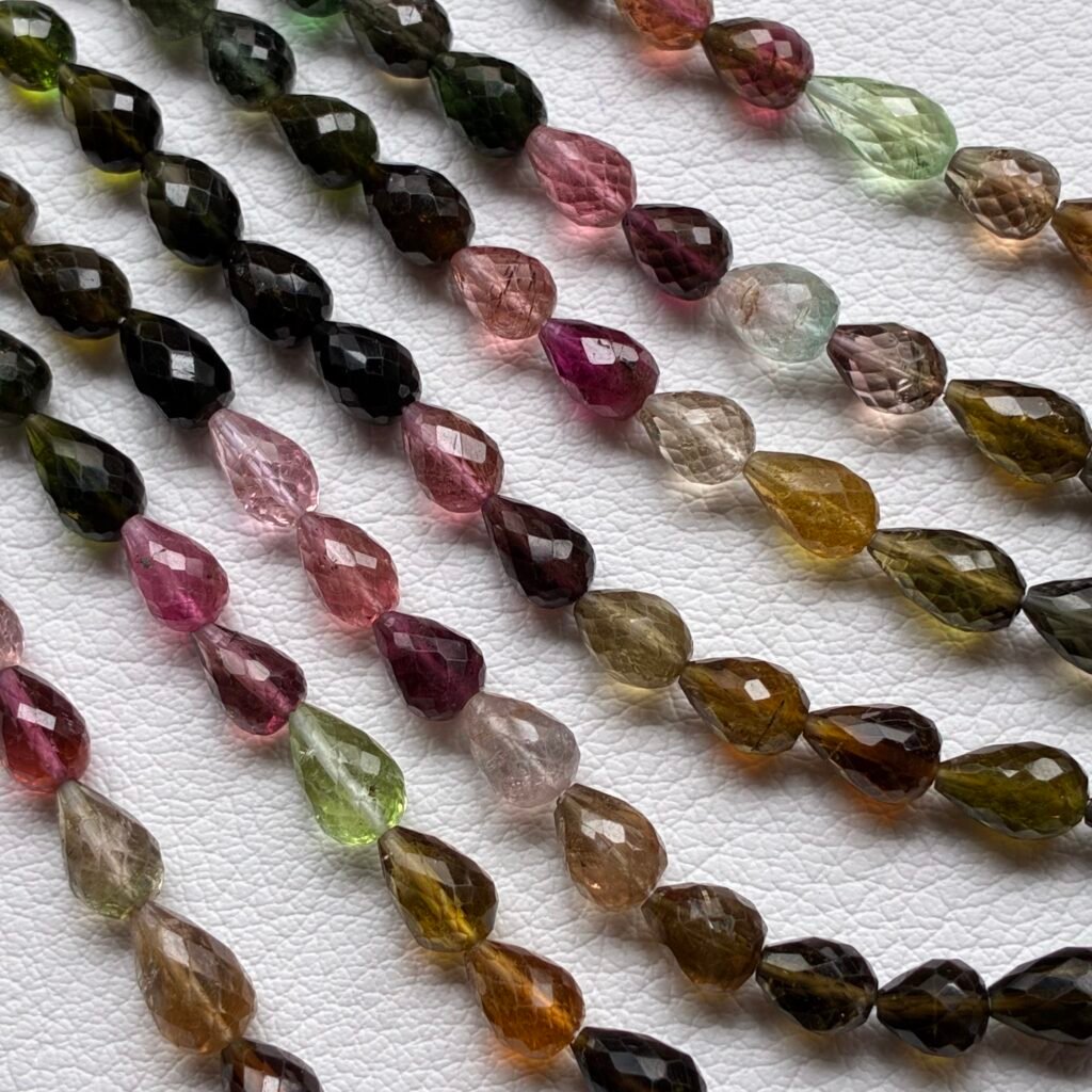 Tourmaline, straight Drilled Drops, 17 cm, 19 beads, 8.4*5.9 mm