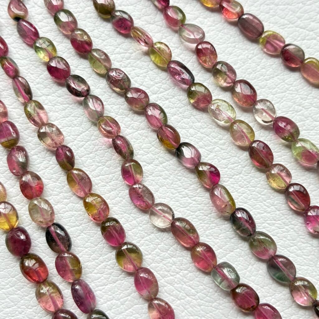 Watermelon Tourmaline, smooth Oval, 42 cm, 9*6*5.5 - 6.3*4.8*2.4 mm