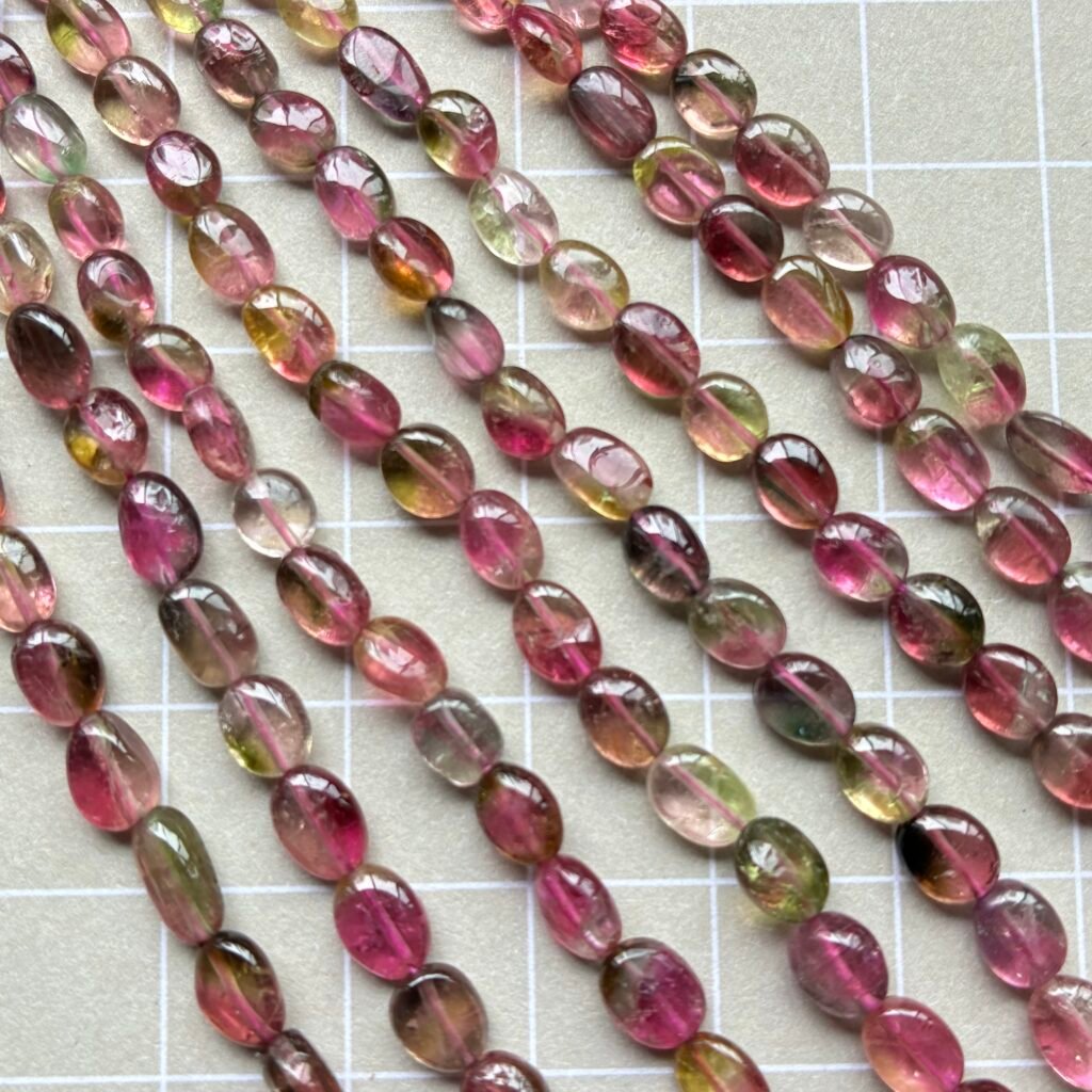 Watermelon Tourmaline, smooth Oval, 42 cm, 9*6*5.5 - 6.3*4.8*2.4 mm