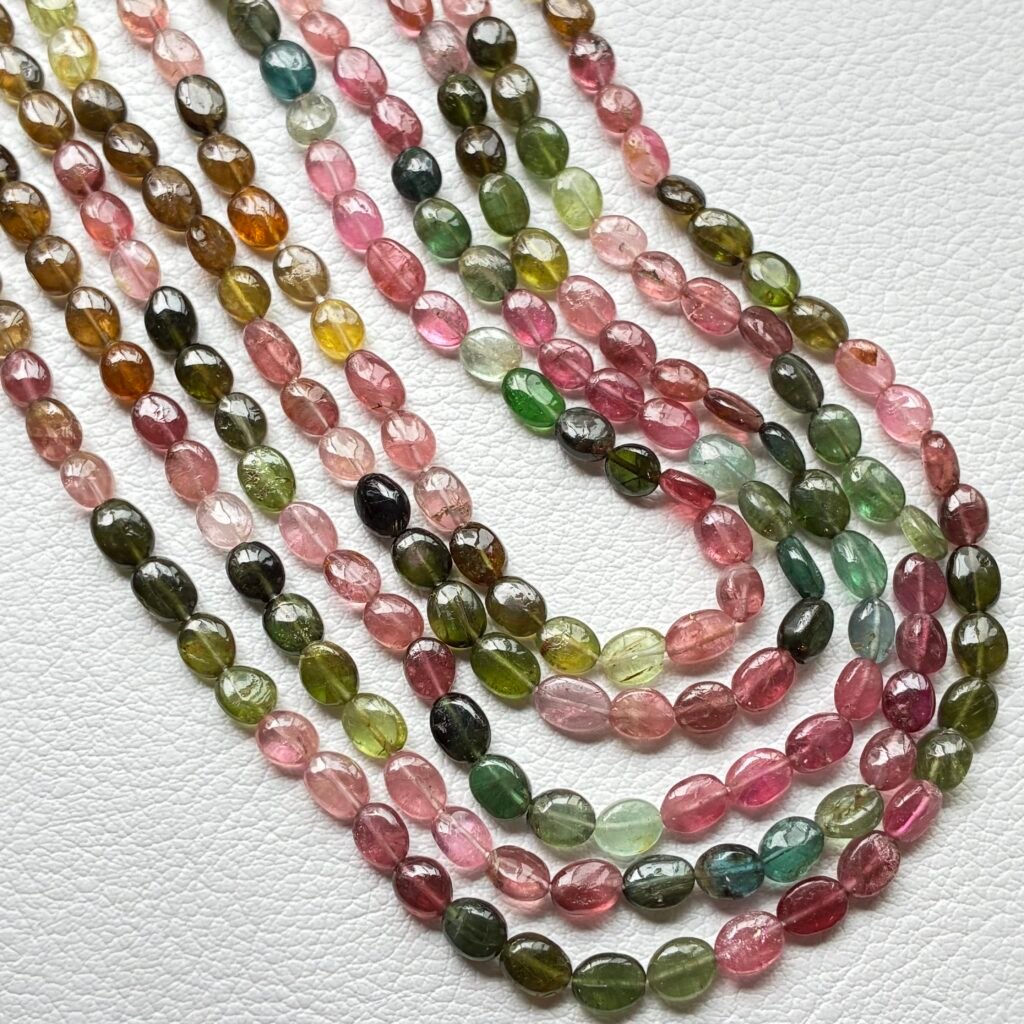 Tourmaline, Smooth Ovals, 37 cm, 6.3* 4.8*3 mm