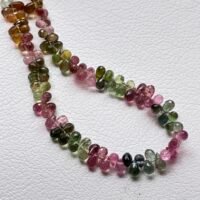 AAA, Tourmaline, Multy Color, Faceted Drops, 26 Cm, 5.8 *3.7 mm