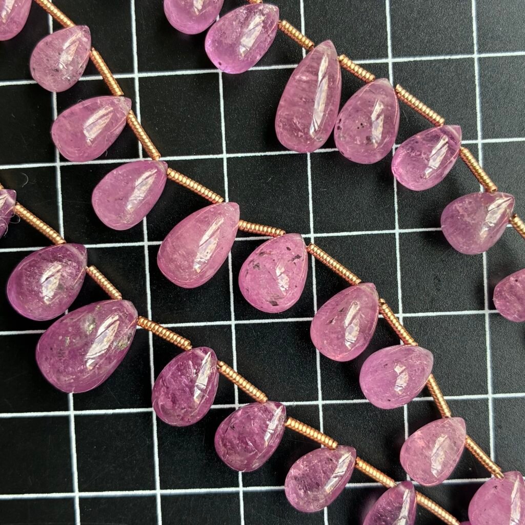 Glass fill Natural Ruby , 10*6mm, 25pc, 25cm