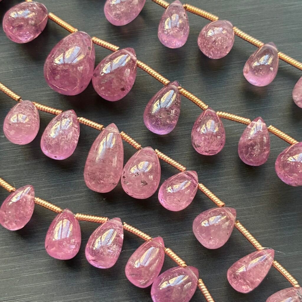 Glass fill Natural Ruby , 10*6mm, 25pc, 25cm
