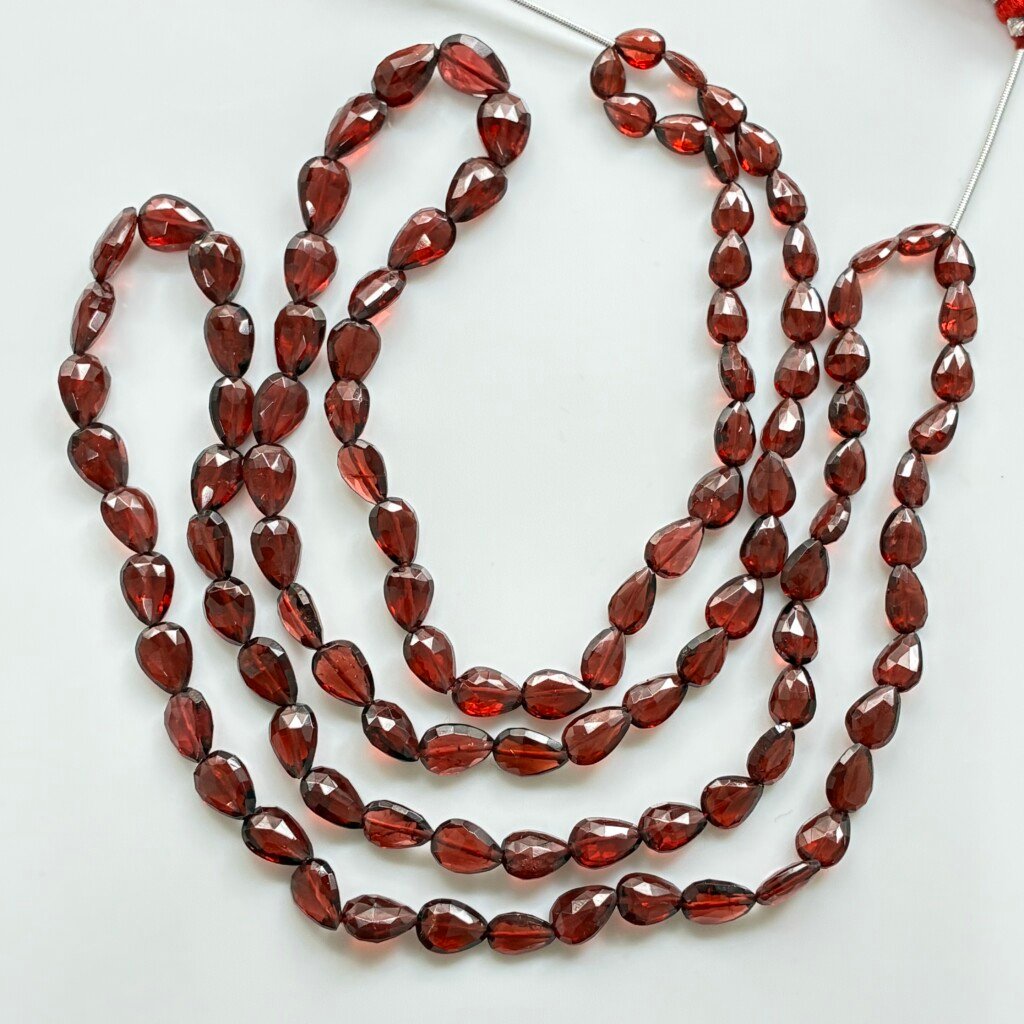 Garnet Pear Straight Drill, 44Cm , 8*6*2~ 6*5*3mm