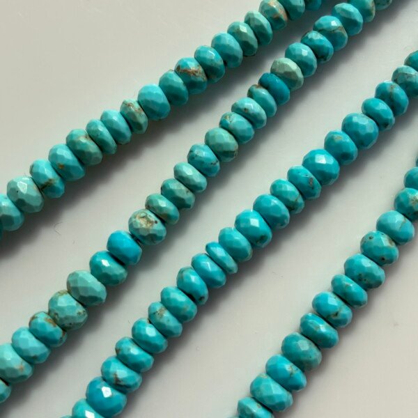 Arizona Tourquise Faceted Rondlles Beads , 44Cm , 5*4mm