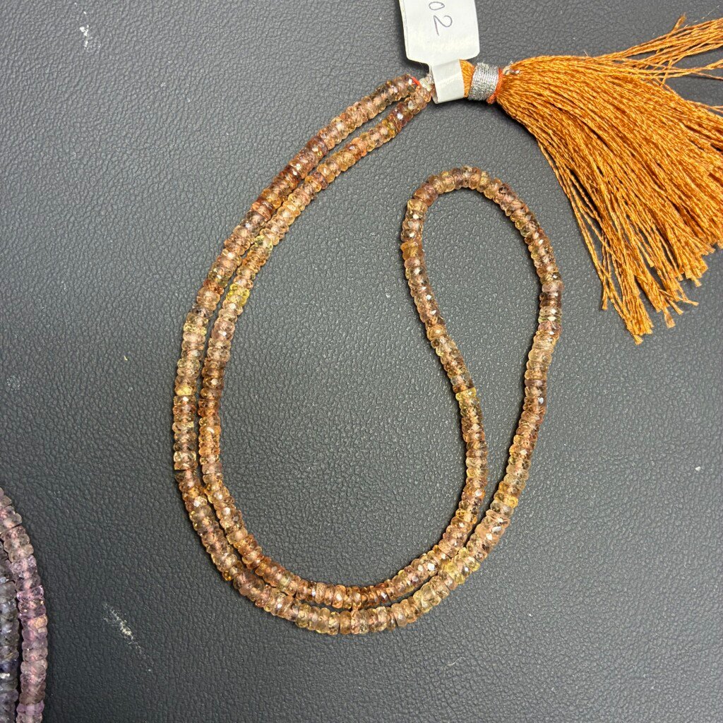 Natural Sapphires Faceted Rondel, 40cm, 3.5 -4 mm, no color added