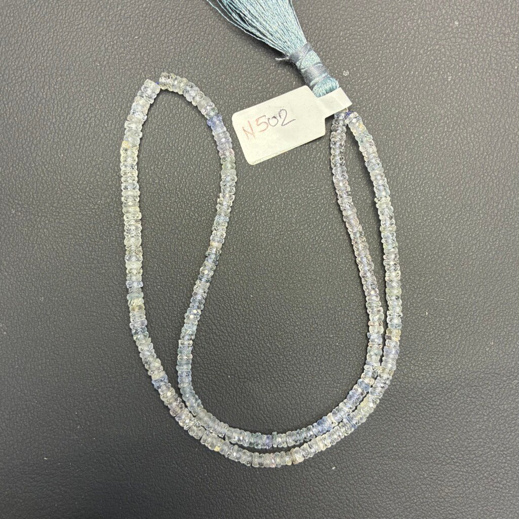 Natural Sapphires Faceted Rondel, 40cm, 3.5 -4 mm, no color added