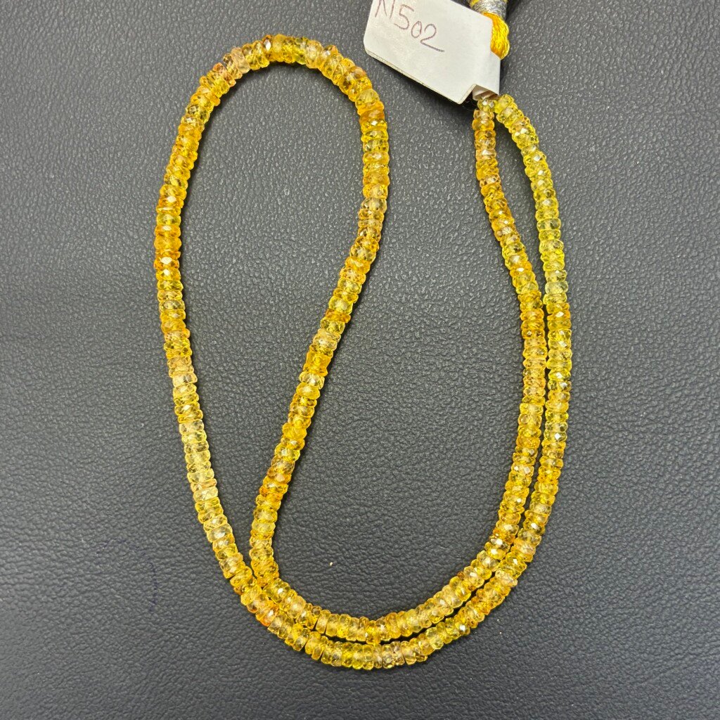 Natural Sapphires Faceted Rondel, 40cm, 3.5 -4 mm, no color added