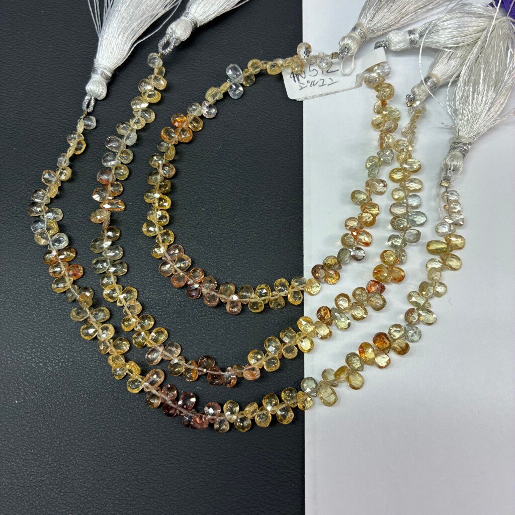 Zircon Faceted Pears, Natural, 20Cm , 5*4mm