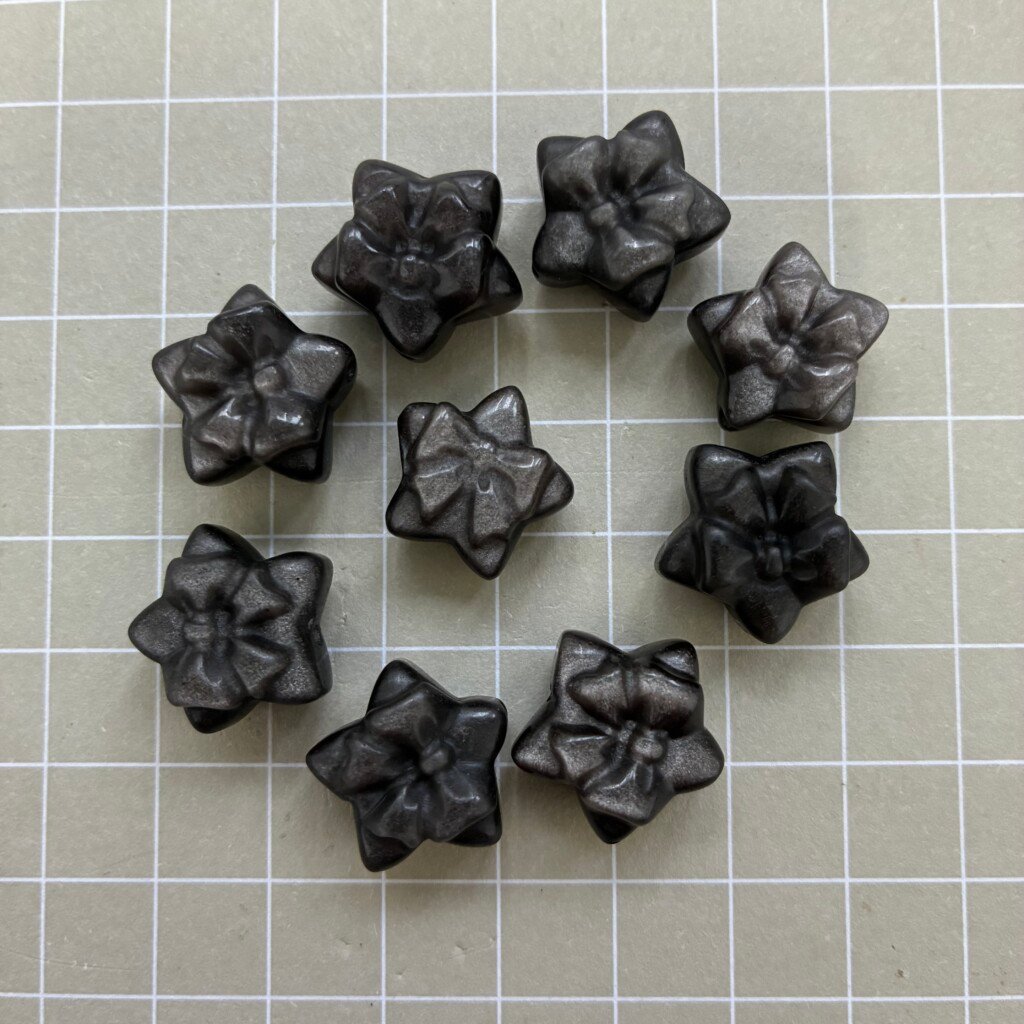 Natural Silver Obsidian Bow Star, 16*9mm