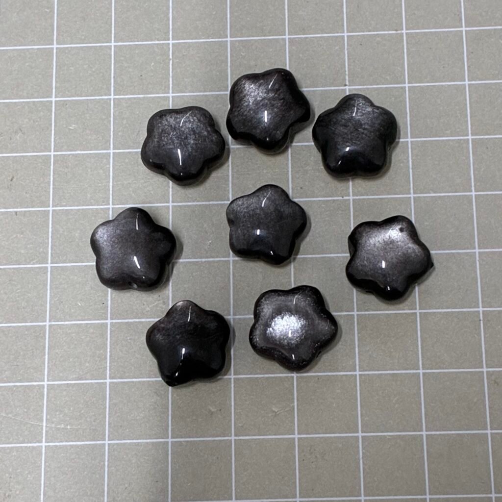 Natural Silver Obsidian  Star Bead, 13*9mm