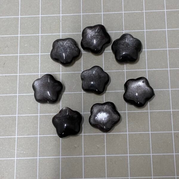 Natural Silver Obsidian  Star Bead, 13*9mm