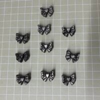 Natural Silver Obsidian Bowknot Beads, 17*13.5*9mm