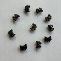 天然シルバーオブシディアンのボウノットビーズ