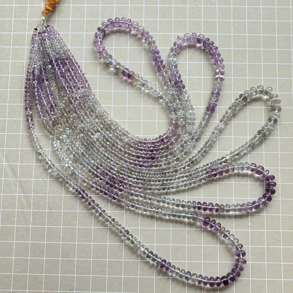 Fluorite Purple Rondel, L, Shaded