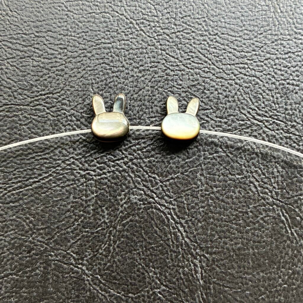Natural Coffee Shell Rabbit Head Beads, 10*8mm