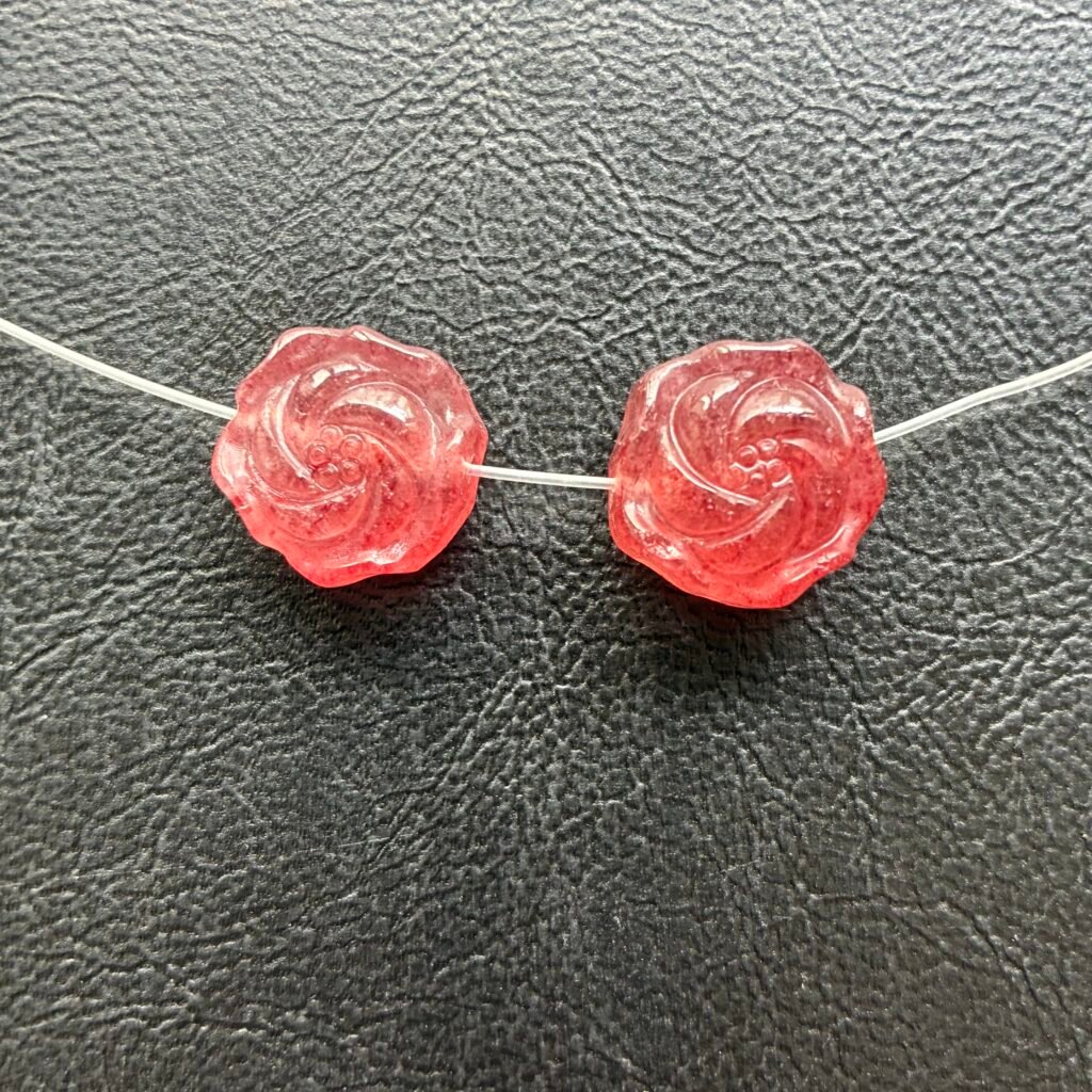 Natural Strawberry Quartz Rose Beads, 15*8mm