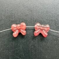 Natural Strawberry Quartz Bowknot Beads, 14*16*厚6mm