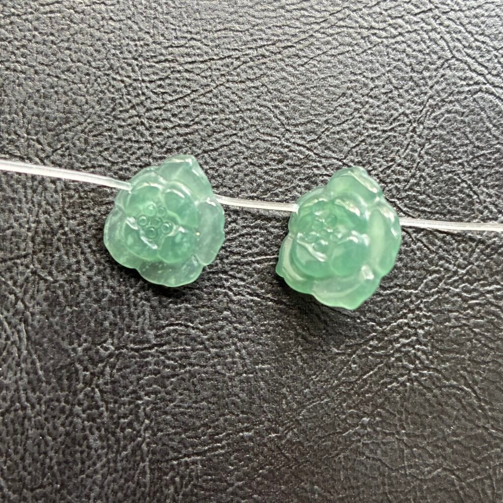 Natural Guatemala Jadeite Flower, 15.5mm