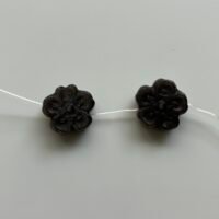 Natural Silver Obsidian Flat Five-Petal Flower, 15*6mm