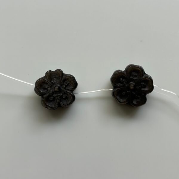 Natural Silver Obsidian Flat Five-Petal Flower, 15*6mm
