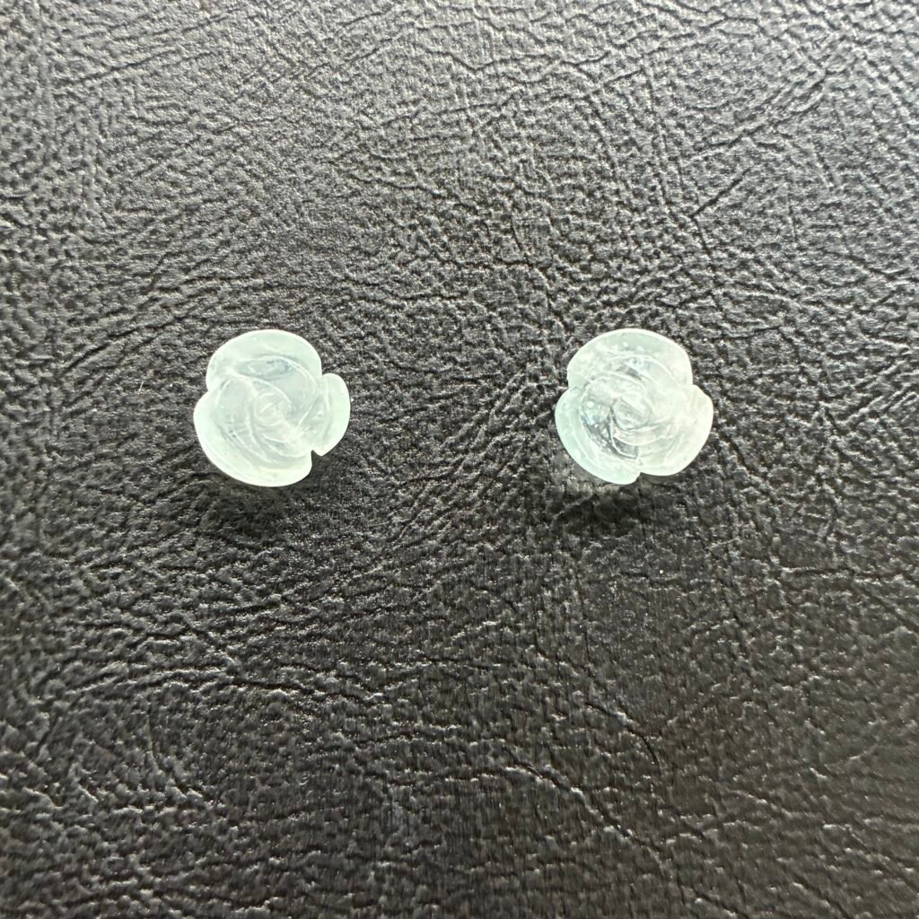 Natural Aquamarine Rose Beads, 10mm
