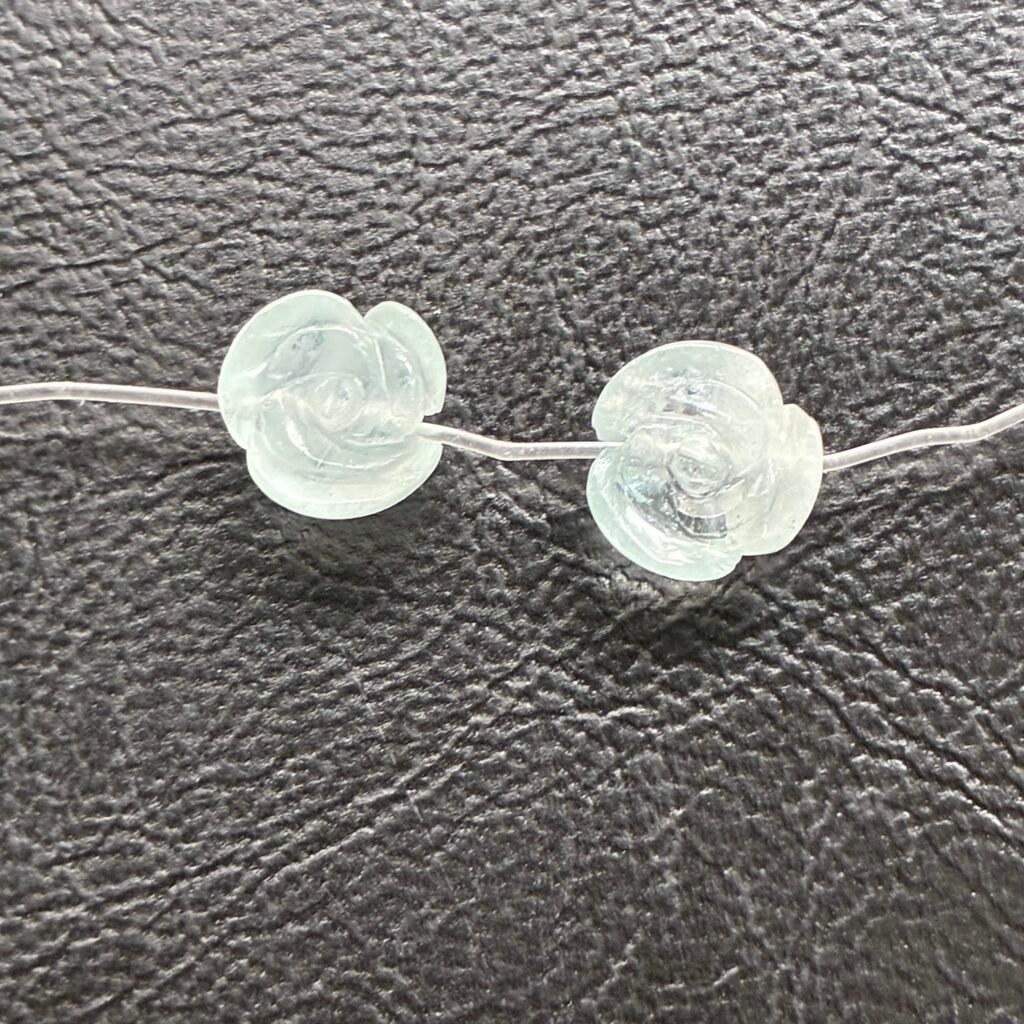 Natural Aquamarine Rose Beads, 10mm
