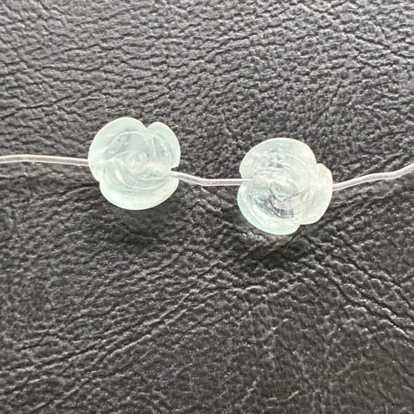 Natural Aquamarine Rose Beads, 10mm