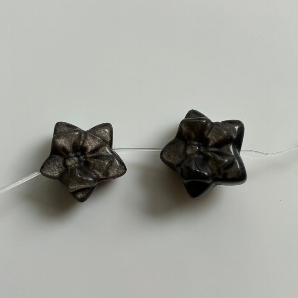Natural Silver Obsidian Bow Star, 16*9mm