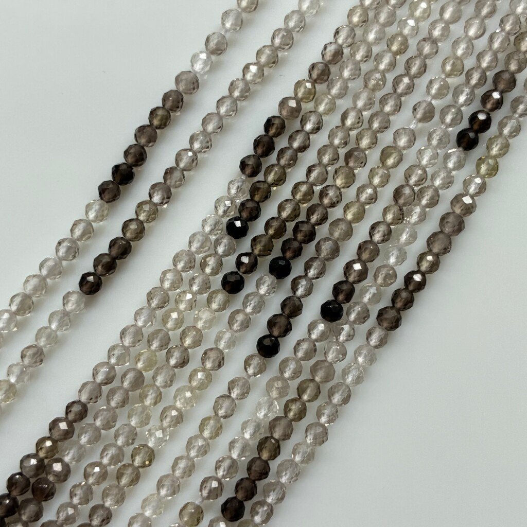 スモーキークォーツ（マイクロファセット）、32cm、2mm