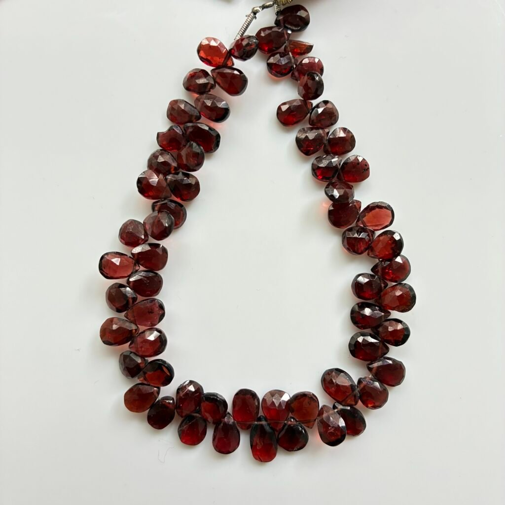 Garnet Faceted Pear , 42cm , 9*5*3~7*5*3mm