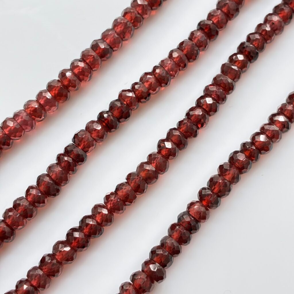 Garnet Rondel Faceted, 45cm, 2mm