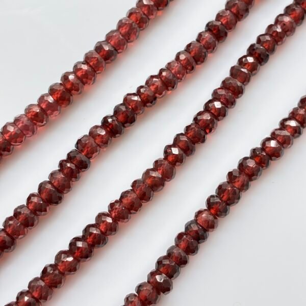 Garnet Rondel Faceted, 45cm, 2mm