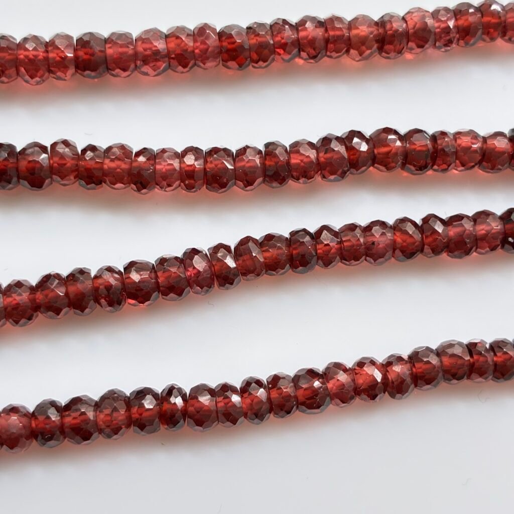 Garnet Rondel Faceted, 45cm, 2mm