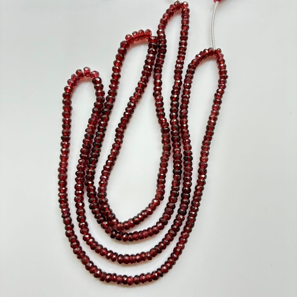 Garnet Rondel Faceted, 45cm, 2mm
