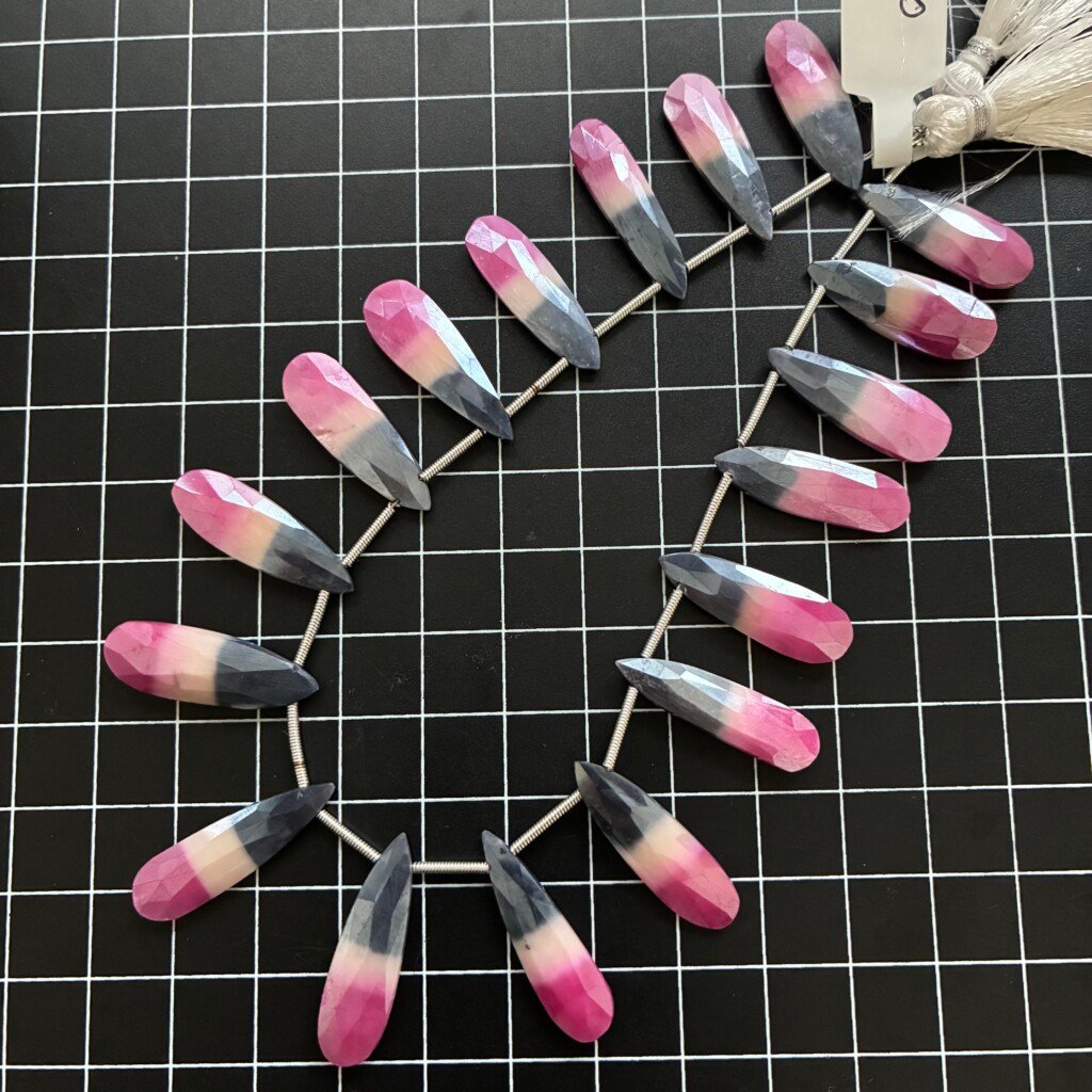 Moosntone, Pink Grey, Pear,18pcs , 26*8-23*7mm