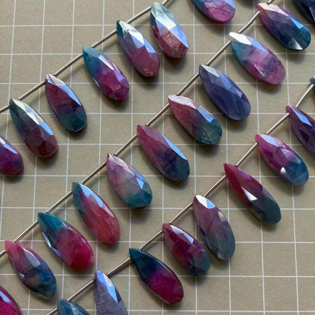 Moonstone , Multi, Faceted Pear, 16pcs , 22*8.7m