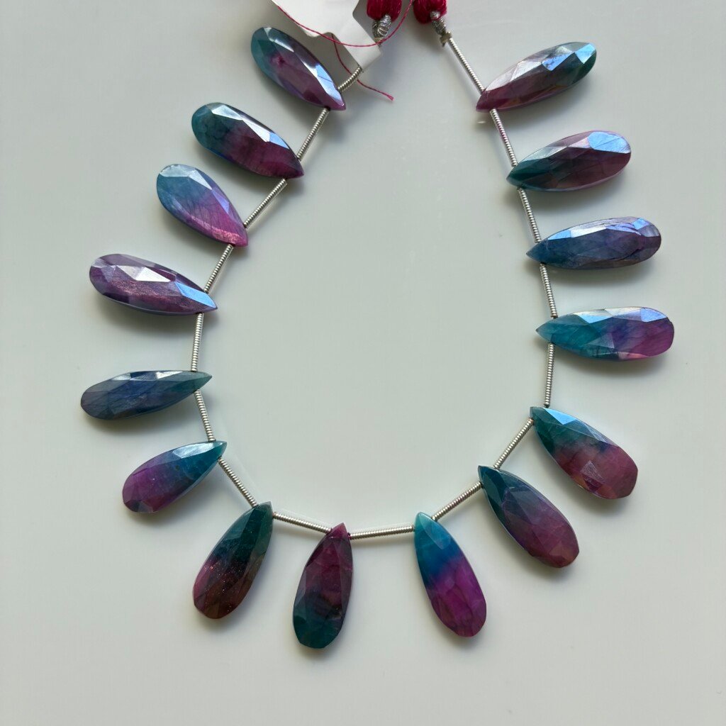 Moonstone , Multi, Faceted Pear, 16pcs , 22*8.7m