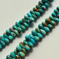 Natural Sleeping Beauty Turquoise Faceted Drops, 21Cm , 10*6- 9*5mm