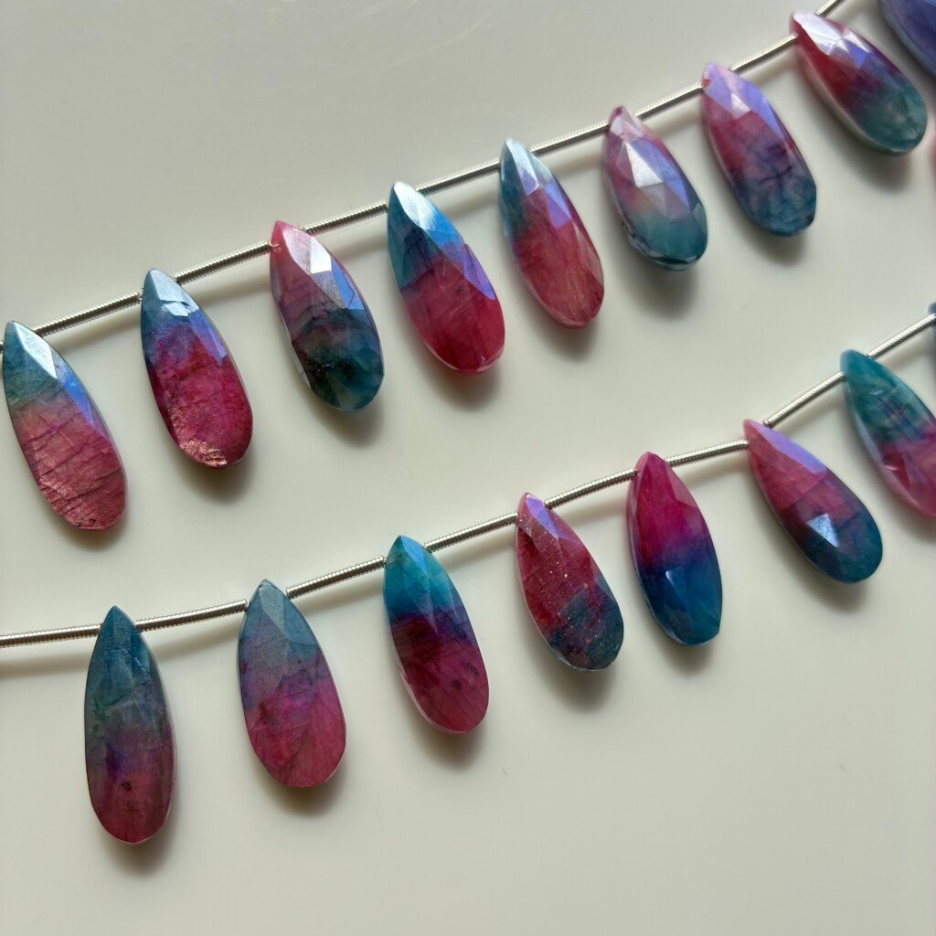 Moonstone , Multi, Faceted Pear, 16pcs , 22*8.7m