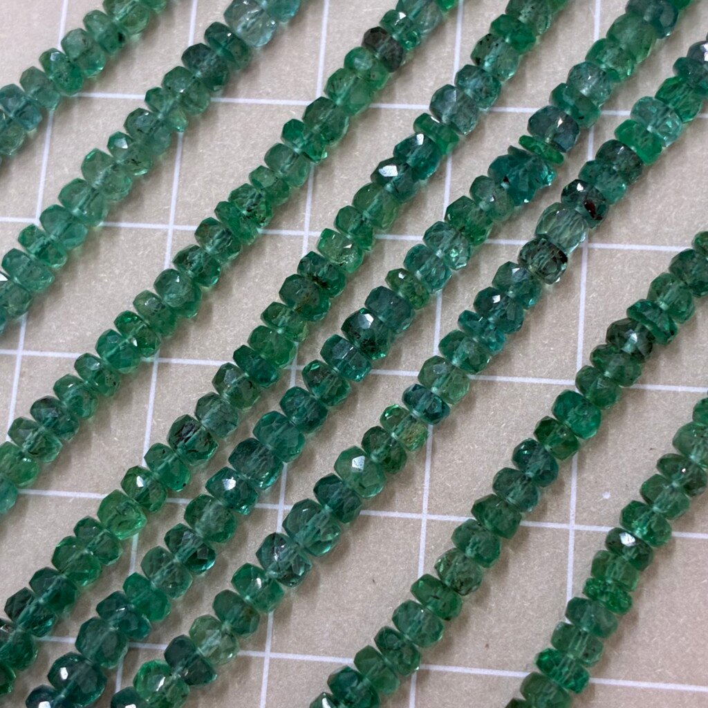 Emerald, Zambian, Natural, 42 Cm, Faceted Rondel