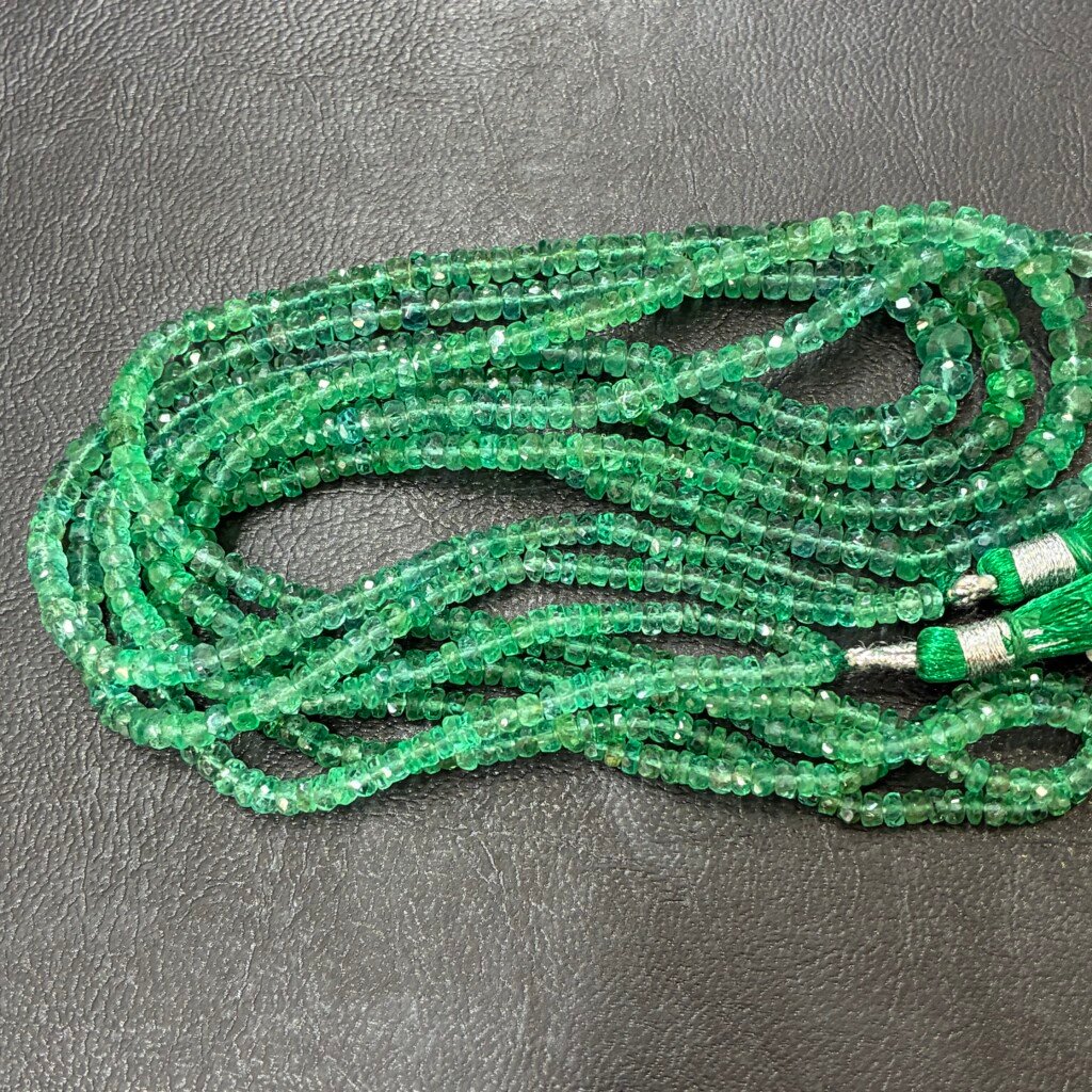 Emerald, Zambian, Natural, 42 Cm, Faceted Rondel