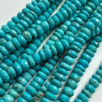 Natural Sleeping Beauty Turquoise Faceted Rondlle