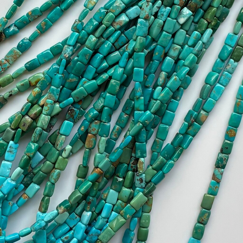 Turquoise Square, 42 Cm, 4.4*3.7*2 Mm